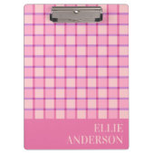 Modern Checker Pastel Pink Purple Custom Klembord (Voorkant)