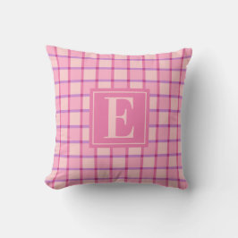 Modern Checker Pink Purple Monogram Kussen