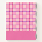 Modern Checker Pink Purple Personalized Notitieboek (Achterkant)