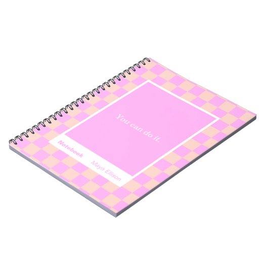 Modern Checkerboard Block Quote Classic Notebook Notitieboek (Linkerzijde)