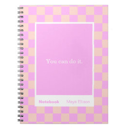 Modern Checkerboard Block Quote Classic Notebook Notitieboek