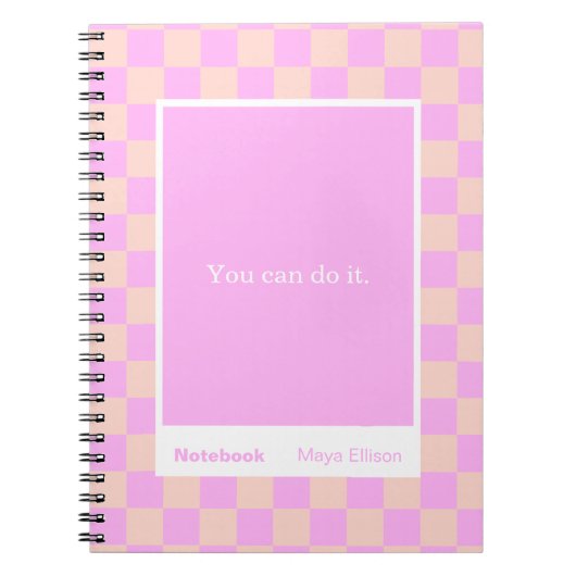 Modern Checkerboard Block Quote Classic Notebook Notitieboek (Voorkant)