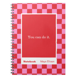 Modern Checkerboard Block Quote Classic Notitieboek