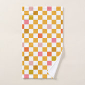 Modern Checkerboard geel geruit patroon Bad Handdoek (Handdoek)