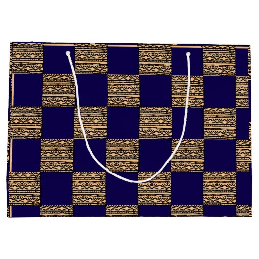 Modern Checkerboard Geometric pattern Groot Cadeauzakje (Achterkant)