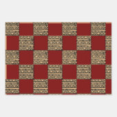 Modern Checkerboard Geometric pattern Inpakpapier Vel (Voorkant)