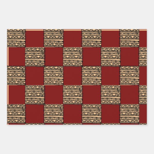 Modern Checkerboard Geometric pattern  Inpakpapier Vel (Voorkant)