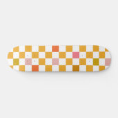 Modern Checkerboard Pattern Oker Geruit Persoonlijk Skateboard (Horizontaal)