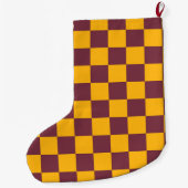 Modern Checkerboard Sports Team Kleuren INITIAAL Grote Kerstsok (Achterkant)