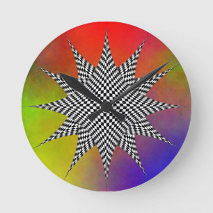 Modern Checkered Plasma door Kenneth Yoncich Ronde Klok
