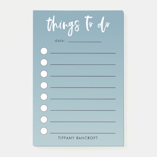 Modern Checklist Green Ombre | Jouw namen toevoege Post-it® Notes (Voorkant)