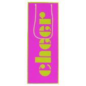 Modern Cheer Fuchsia Roze en Heldergroen Wijn Cadeautas (Voorkant)