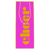 Modern Cheer Fuchsia Roze en Sinaasappel Wijn Cadeautas (Achterkant)