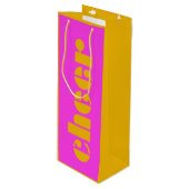 Modern Cheer Fuchsia Roze en Sinaasappel Wijn Cadeautas (Voorkant Gekanteld)