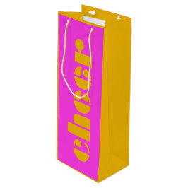 Modern Cheer Fuchsia Roze en Sinaasappel Wijn Cadeautas