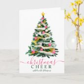 Modern Cheer Kerstboom waterverf 7 foto's Kaart (Gele Bloem)