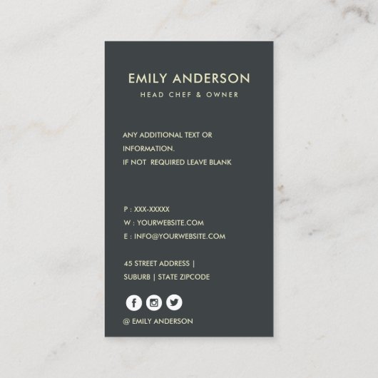 MODERN CHEERFUL BOLD RED SINAASAPPEL BAKERY CHEF F VISITEKAARTJE (Achterkant)