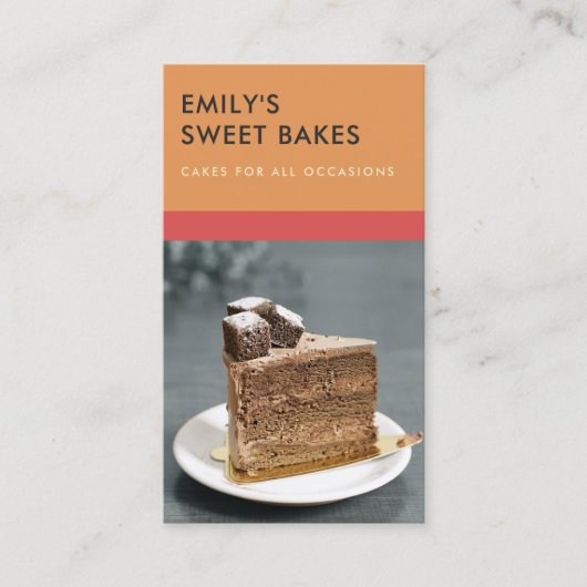 MODERN CHEERFUL BOLD RED SINAASAPPEL BAKERY CHEF F VISITEKAARTJE (Voorkant)