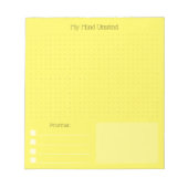 Modern Cheerful Yellow Brain Dump (Editable Text) Notitieblok (Voorkant)