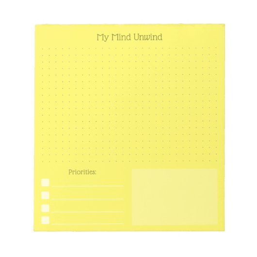 Modern Cheerful Yellow Brain Dump (Editable Text) Notitieblok (Voorkant)