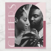 Modern Cheers Arch Photo Wedding Wijn Etiket (Enkel label)