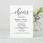 Modern Cheers bruiloft diner Rehasal Kaart (Staand voorkant)