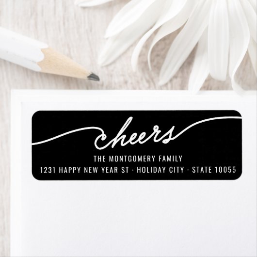 Modern Cheers Calligraphy Script Holiday Address Etiket (Insitu)