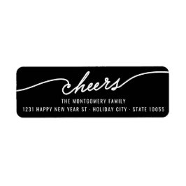 Modern Cheers Calligraphy Script Holiday Address Etiket