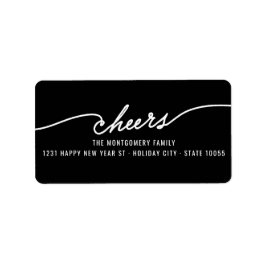 Modern Cheers Calligraphy Script Holiday Address Etiket