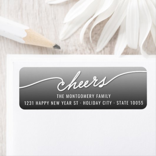 Modern Cheers Calligraphy Script Holiday Address Etiket (Insitu)