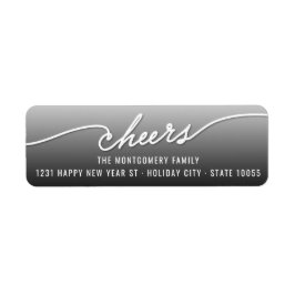 Modern Cheers Calligraphy Script Holiday Address Etiket