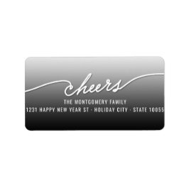 Modern Cheers Calligraphy Script Holiday Address Etiket