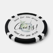 Modern Cheers Gin Tonic Drink Wedding Poker Chips (Enkel)