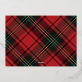 Modern Cheers Rood Tartan Niet-Foto Zakelijk Goud Folie Feestdagenkaart (Achterkant)