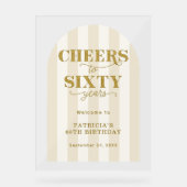 Modern Cheers Sixty Years 60TH Birthday Welcome  Acryl Bord (Voorkant)