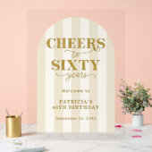 Modern Cheers Sixty Years 60TH Birthday Welcome  Acryl Bord (Huwelijk)