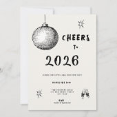 Modern Cheers to New Year 2026 Bold Typo Kaart (Voorkant)