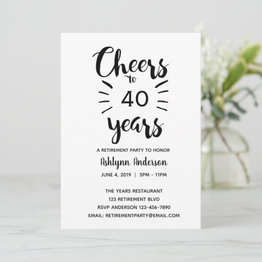 Modern Cheers to Retirement Kaart (Staand voorkant)