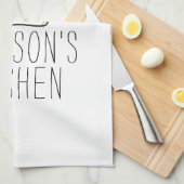 Modern Chef Cook Pet Monogram Eenvoudige Stijlvoll Theedoek (Quarter Fold)