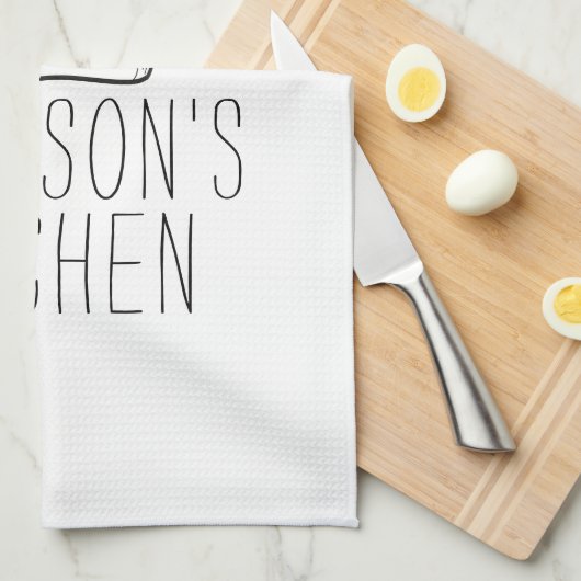 Modern Chef Cook Pet Monogram Eenvoudige Stijlvoll Theedoek (Quarter Fold)