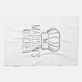 Modern Chef Cook Pet Monogram Eenvoudige Stijlvoll Theedoek (Horizontaal)