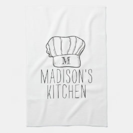 Modern Chef Cook Pet Monogram Eenvoudige Stijlvoll Theedoek