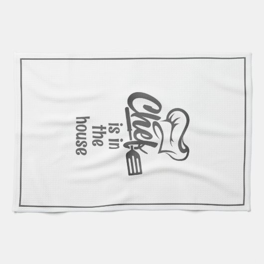 Modern CHEF IS IN HET HUIS Grappige Quote Theedoek (Horizontaal)