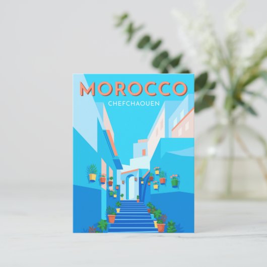 Modern Chefchaouen Marokko Briefkaart (Staand voorkant)