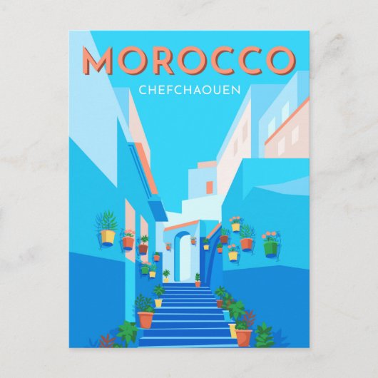 Modern Chefchaouen Marokko Briefkaart (Voorkant)