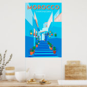 Modern Chefchaouen Marokko Travel Poster (Keuken)