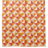 Modern Chequerboard Patroon in Retro kleuren Douchegordijn (Voorkant)