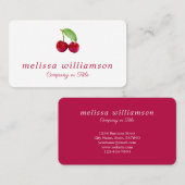 Modern Cherry 3D Fruit Visitekaartje (Voorkant / Achterkant)