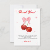 Modern Cherry Baby shower Bedankkaart (Voorkant)