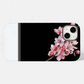 Modern Cherry Blossom Black iPhone 14 Plus Hoesje (Achterkant (horizontaal))